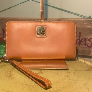 Dooney & Bourke Beacon Vachetta Leather Zip Around Wallet/Wristlet